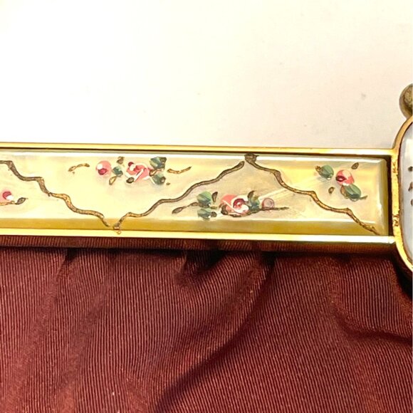 Twifaille Rosenfeld Satin Evening Purse Clutch Handbag Floral Frame Clasp READ - Picture 6 of 16